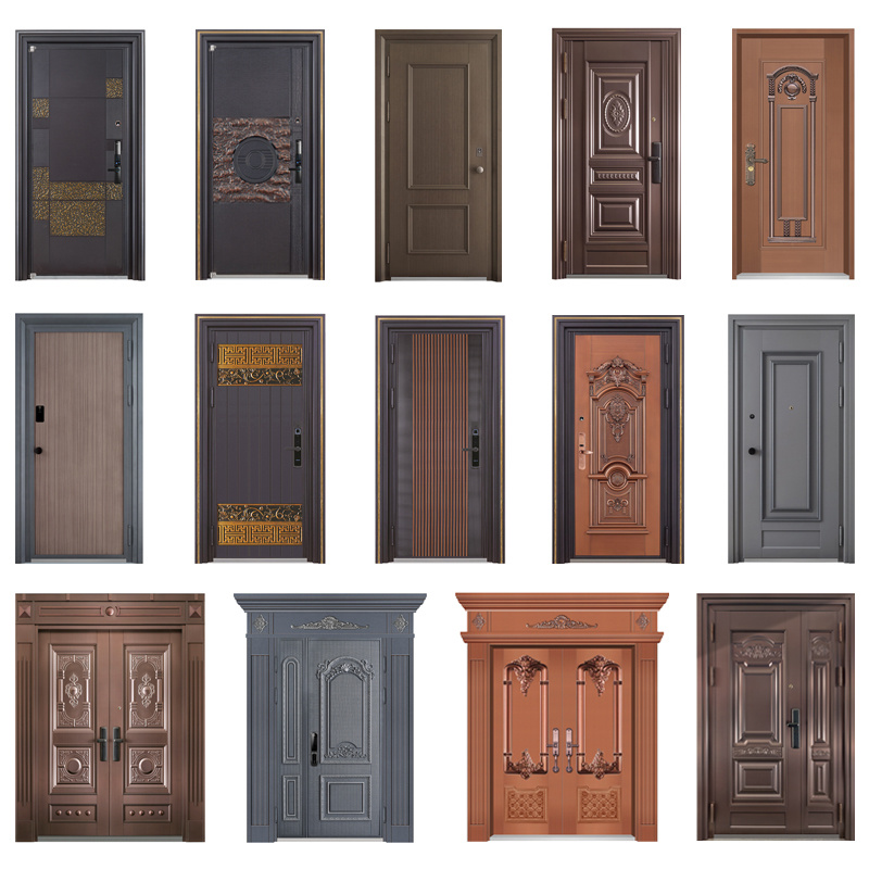 Wooden Armured Door High Quality Classic Design Armor Best Soundproof Anti-Theft House Sliding Patio Doors Ajustable Steel Armured Door Iefty Italian Security Arched Iron and Wood Armour Entry